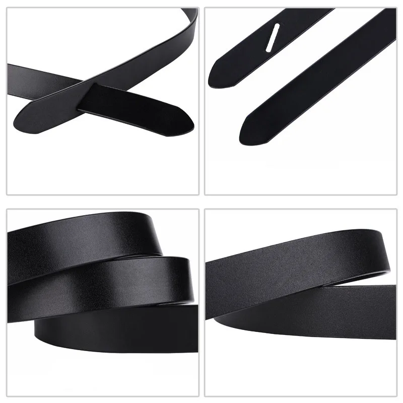 Black Cowhide Knotted Waistband Female Coat Decorate Girdle Fashion Simple Luxury Design High Quality Leather Women Corset Belt