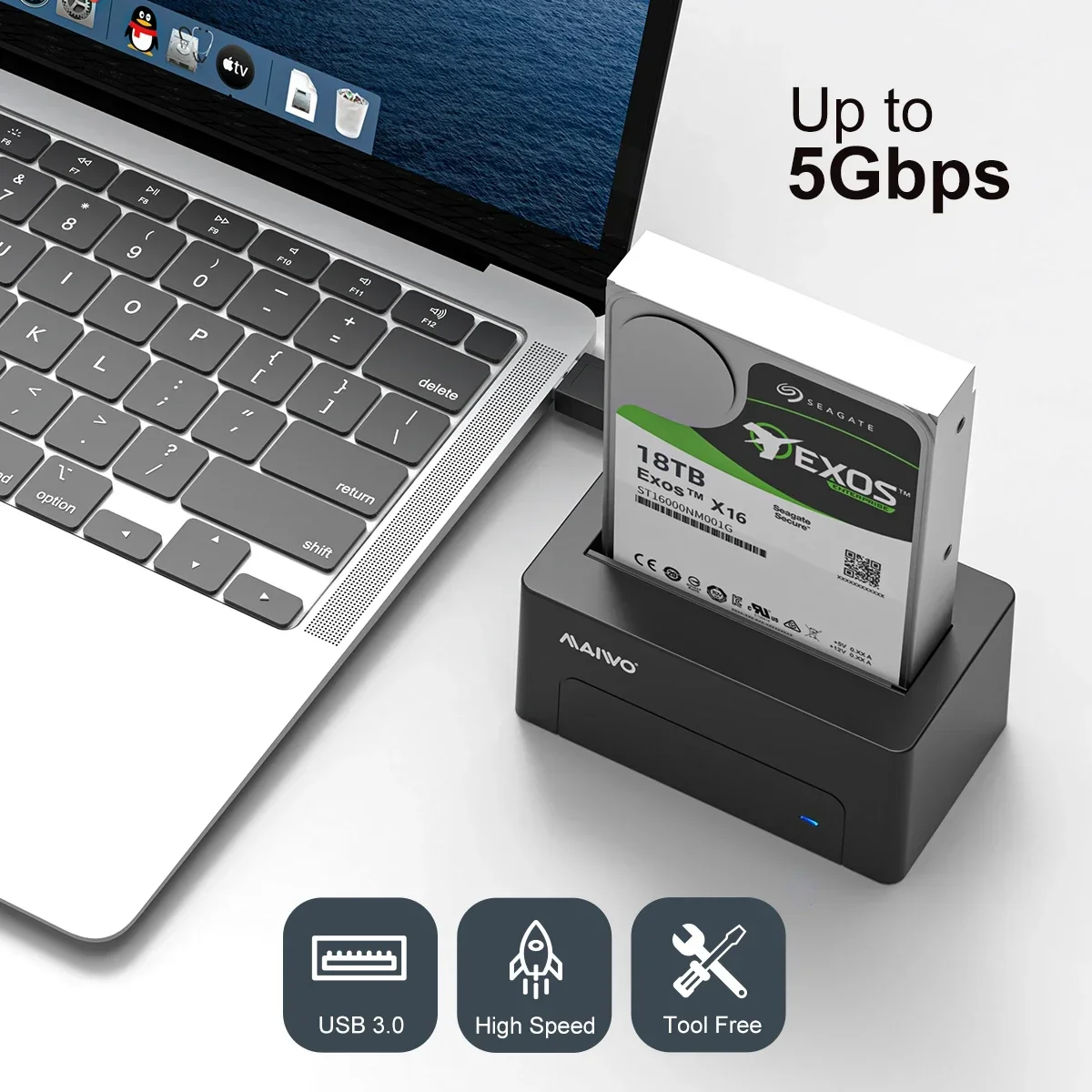 HDD Case MAIWO 2.5/3.5 Inch SAS External Hard Drive Enclosure For 2.5/3.5" HDD SSD Disk Case SATA To USB 3.0 Docking Station