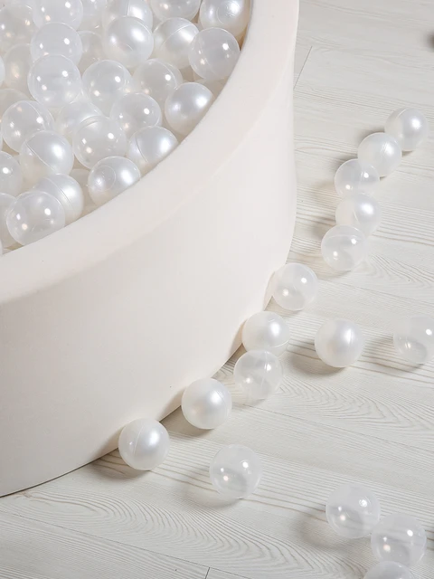 Thicken Crush Proof 5.5cm 100pcs Plastic Ball Pit Balls Multicolor Pearl white and Transparent for Kids Play with Bag 3