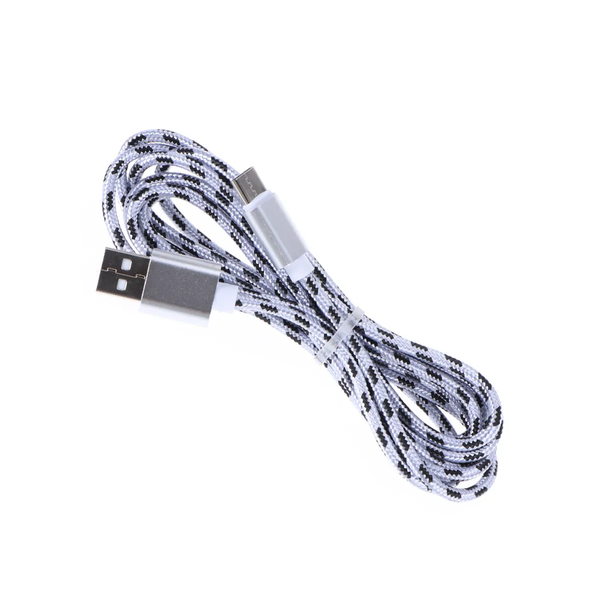나일론 편조 USB 타입 C 케이블 2M 실버 고속 충전 데이터 동기화 코드 (S8, S8 플러스용)