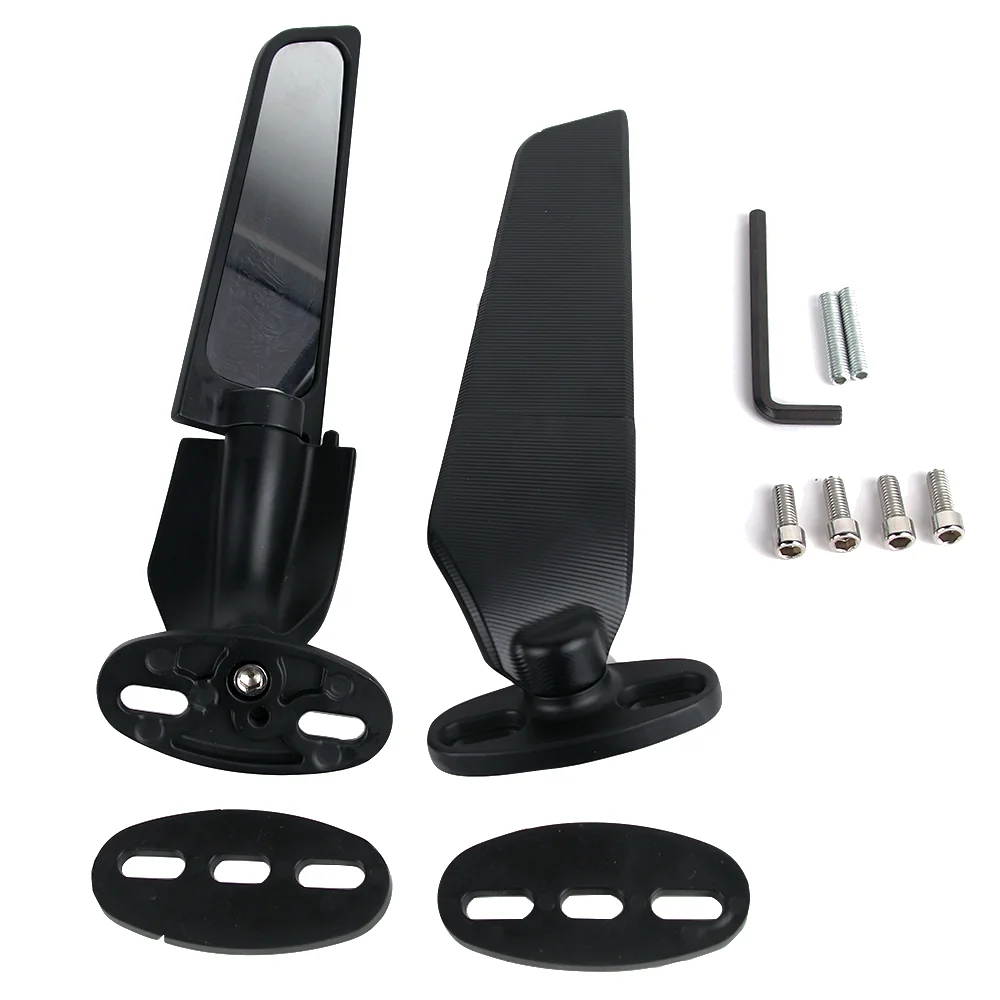 Modified Motorcycle Mirrors For Kawasaki Ninja 250 300 400 650 H2 H4 Adjustable Rotating Rearview Wind Swivel Wing Side Mirror