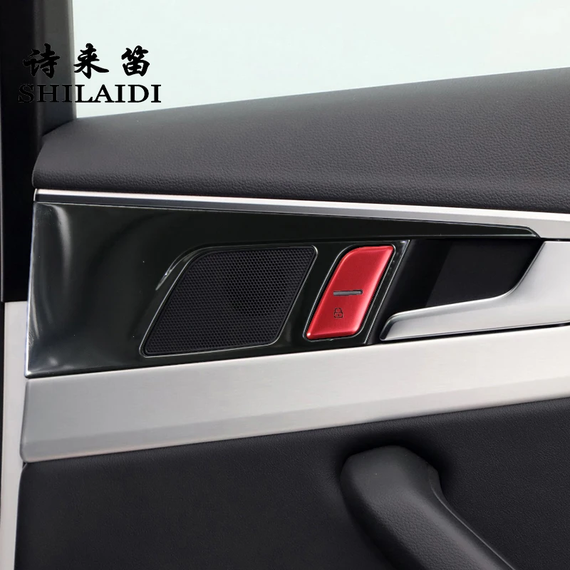 

Стайлинг автомобиля, внутренняя ручка, кнопка дверного замка, кнопка переключения, ремонт, панель, наклейка, крышка, отделка для Audi A4 B9 A5 2017-2023, автомобильные аксессуары