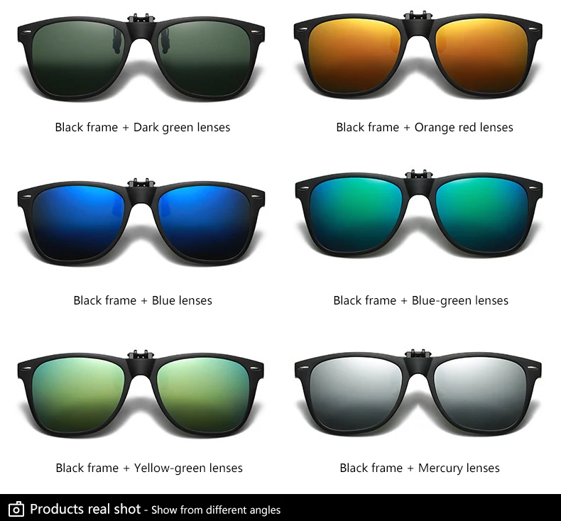 New TR90 Polarized Flip Up Clip on Sunglasses Men Women Photochromic Sunglasses Night Vision Anti Glare Driving Fishing_voghion.com