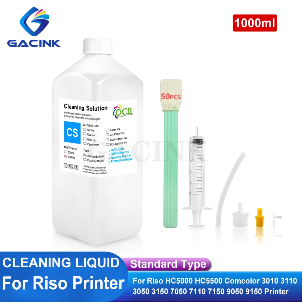 

Cleaning liquid Compatible for Riso HC5000 HC5500 Comcolor 3010 3110 3050 3150 7050 7110 7150 9050 9150 Printer Cleaner