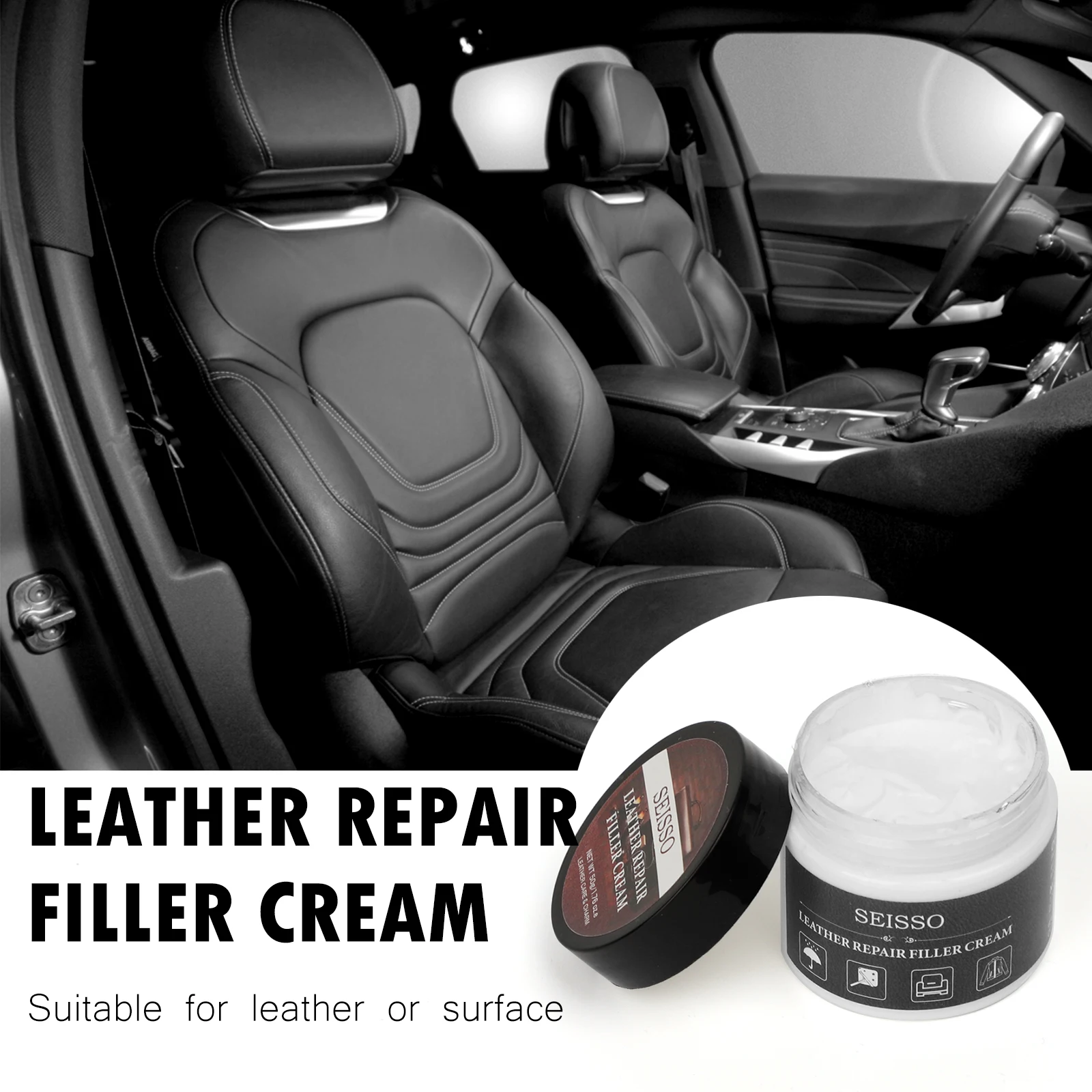 Multifunctional Leather Refurbishing Cleaner Repair Cream for Car Seat Sofa Color Paste Renew Cleaning Kit Decontamination 1pcs