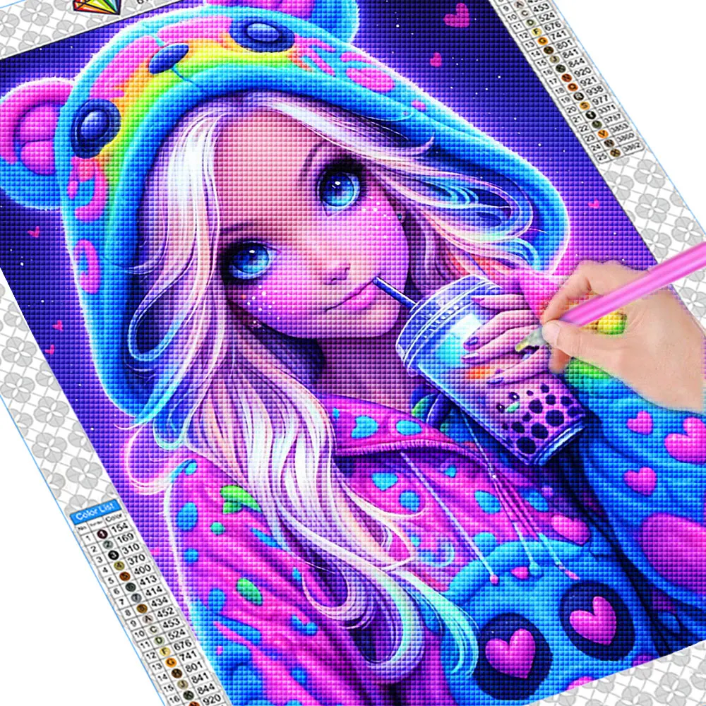 DIY Diamond Painting New 2024 Fantasy Girl Diamond Mosaic Animal Tiger Picture Embroidery Home Decor Cross Stitch Wall Art 2