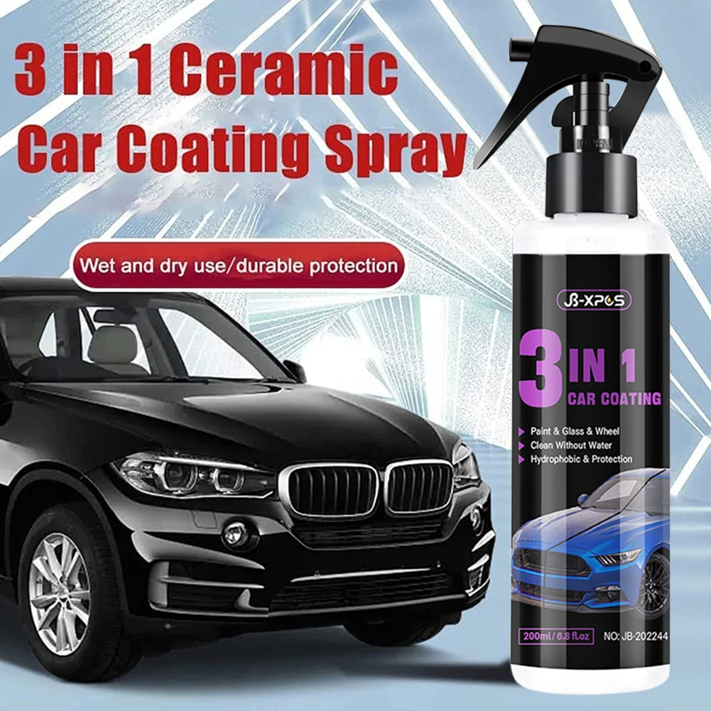 

200ml 9H Ceramic Coating for Car 3 In 1 Spray Car Polishing Agent Hydrophobic Scratch-Resistant Auto Paint Care Tool Accessories