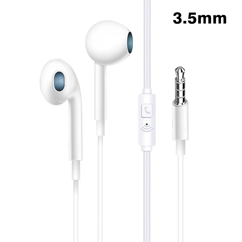 Wired Earphones For iPhone 5 6 Xiaomi Huawei 3.5mm Headphones With Microphone Earbuds Headset Stereo Noise Isolating Ear Phones