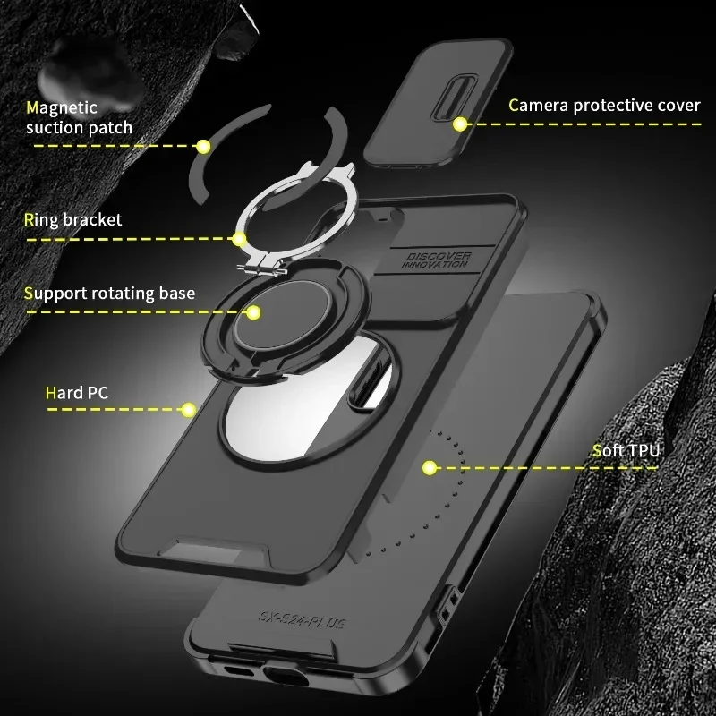 Versatile Slide Camera Case with 360-Degree Rotating Kickstand Cover