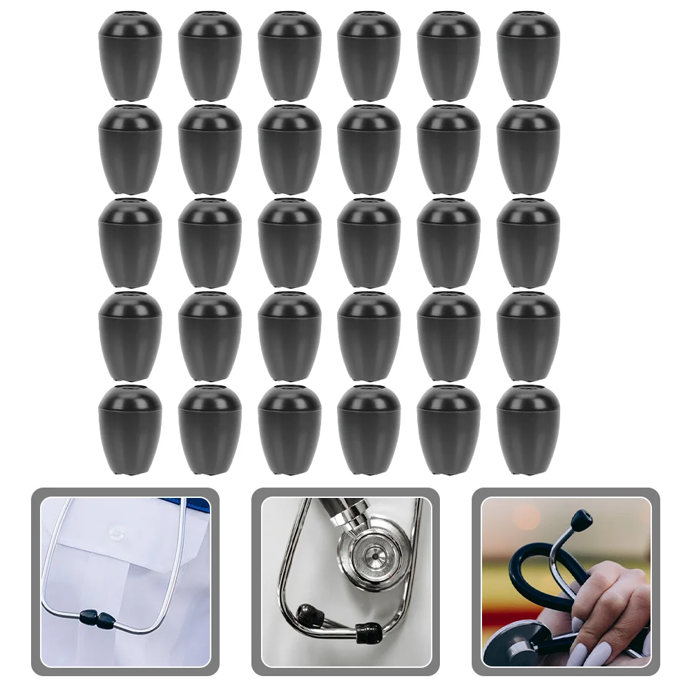 15 Pcs Black Stethoscope Earplugs Silicone Earbuds Soft Sealing Ear Tips Replacement Stethoscope Accessories Health