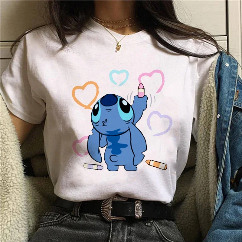 thumbnail image 1 of Camiseta gótica de Stitch de Disney para mujer, remera estampada de Lilo Stitch, camisetas de Hip Hop, ropa para mujer, 1 of 3