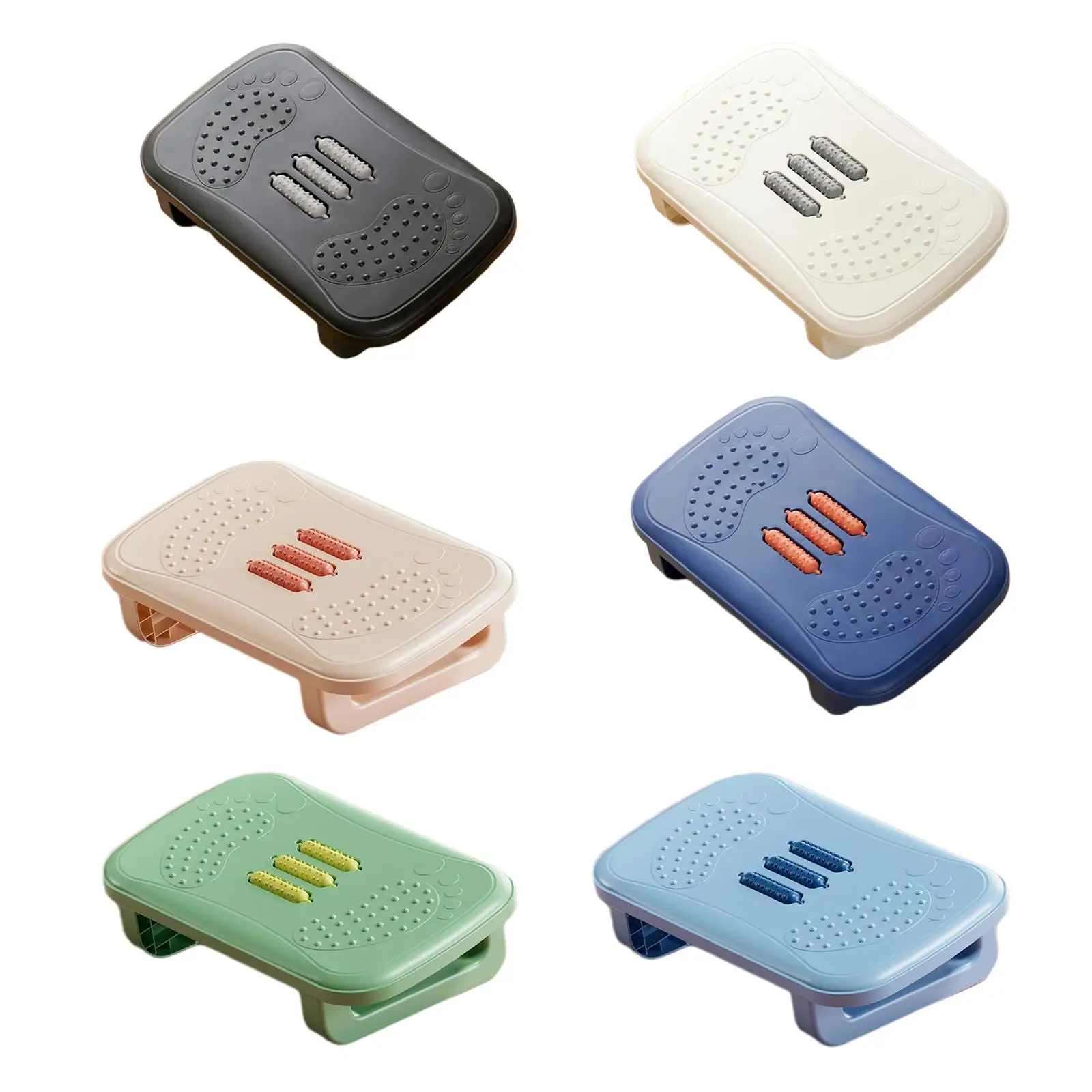 Foot Rest Under Desk Leg Rest with Roller Massage Foot Nursing Stool Foot Stool for Car Computer Desk Women Men Living Room Home