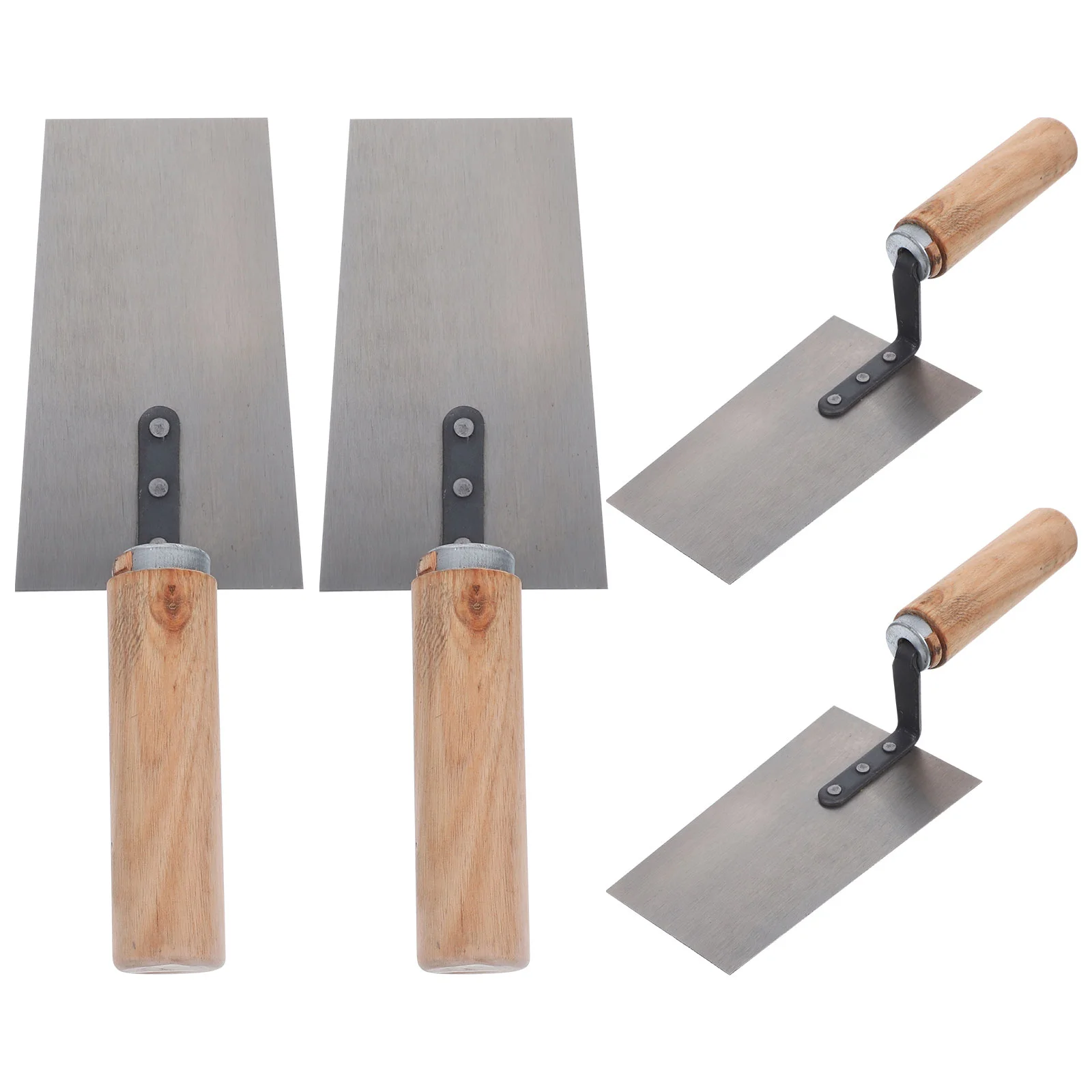 Housoutil Stainless Spatula Stainless Steel Taping Knives 4Pcs Masonry Finishing Tool Flat Tool Stainless Steel Finishing
