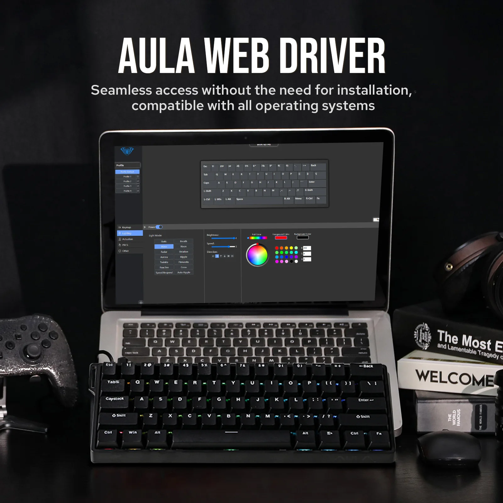 AULA WIN60 HE/WIN60 HE MAX 60% Hot-Swap Tray-Mount Structure Wired