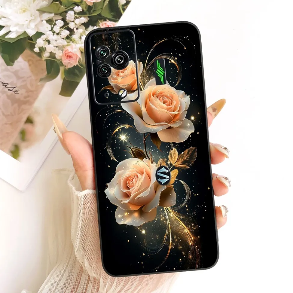 Cute Cat & Butterfly Design Silicone Case - Black Shark 5 Pro