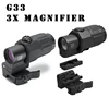 Tactical Eotech G33 G43 G45 Sight Fixed 3X 5X Magnifier Scope With Switch to Side Quick Detachable QD Mount For Airsoft Hunting 2