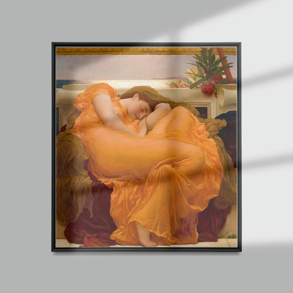 

Frederic Leighton Print Art Poster Flaming June Canvas Painting Sleeping Woman Wall Stickers Home Decor