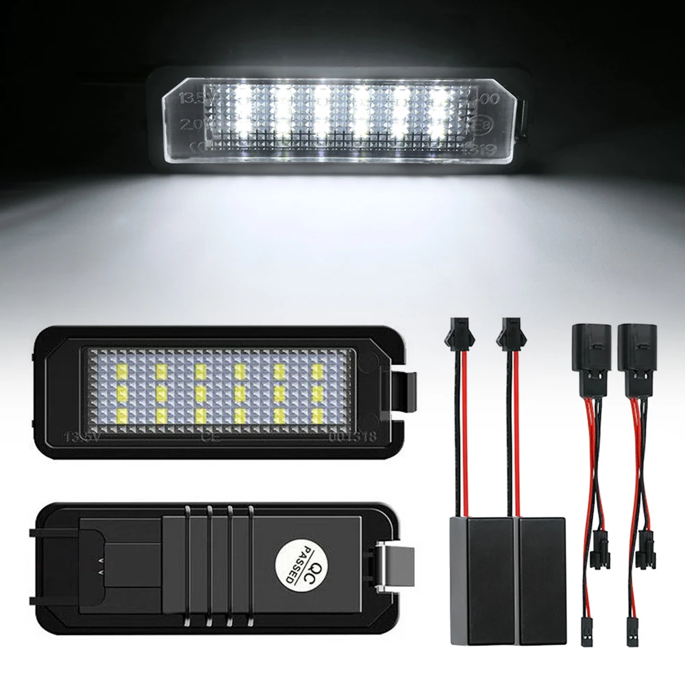 2 Luces LED Para Matrícula De Audi A5 Cabrio, A8 D4 Y Q7 - Xenon Blanco, Instalación Plug & Play, Con Homologación E