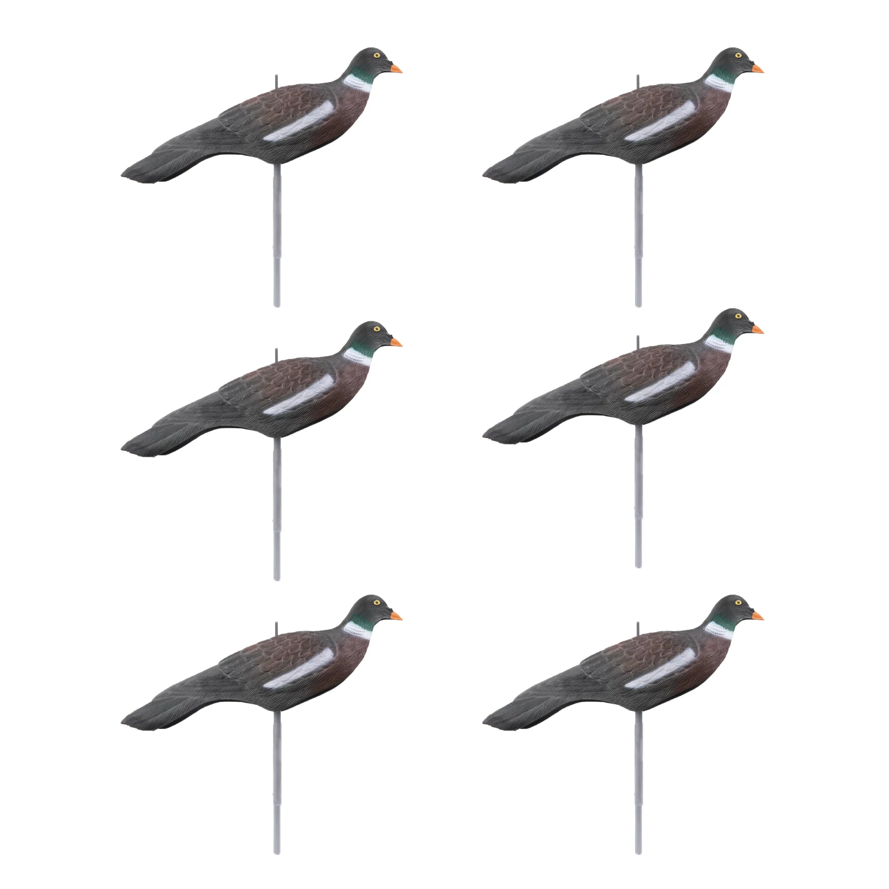 Leurres pigeons GUGULUZA 1/3/6 pièces 40cm réalistes 3D avec piquets - Épouvantail jardin décor extérieur