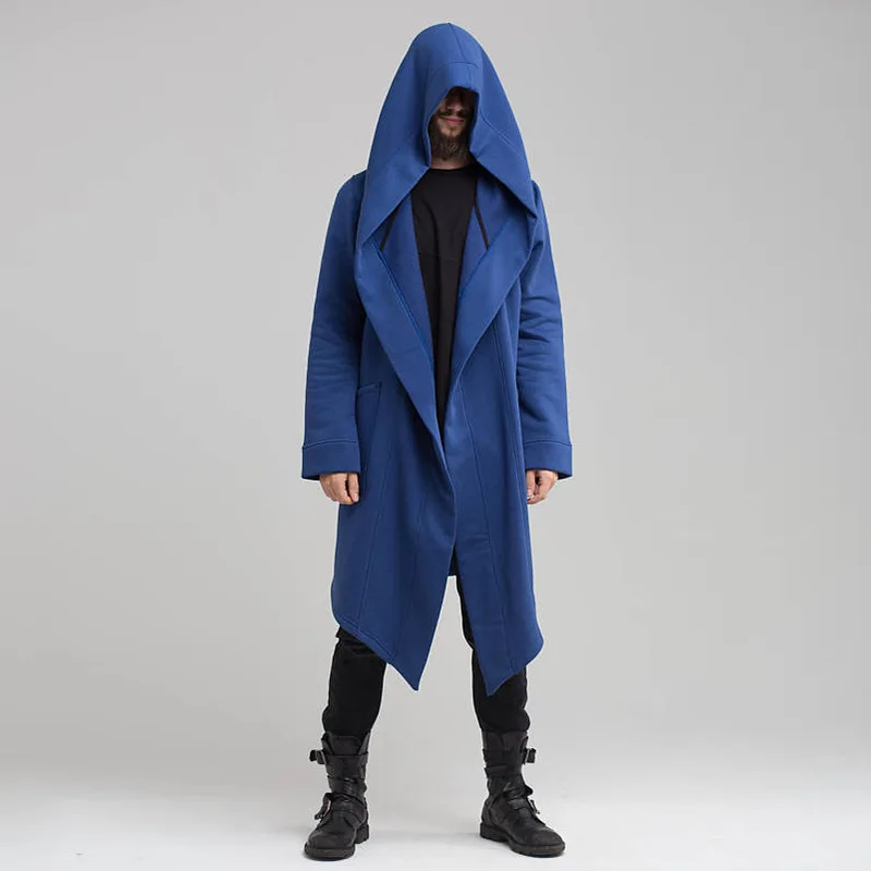 Autumn and Winter Cardigan Men's Mid-length Coat Hooded Jacket