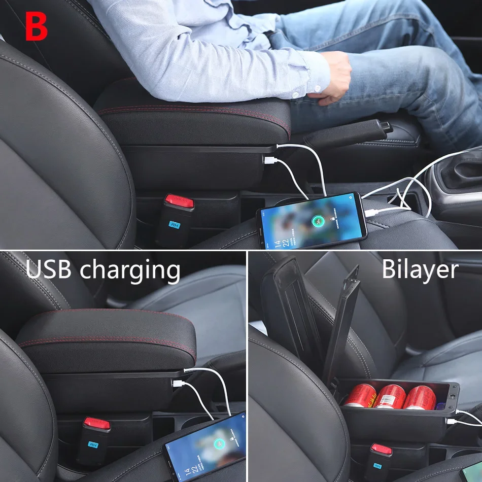 Car Armrest Box Universal Car Armrest Universal Model Armrest Box Central Storage Box Dedicated Cup Holder Retrofit parts Interior Accessories