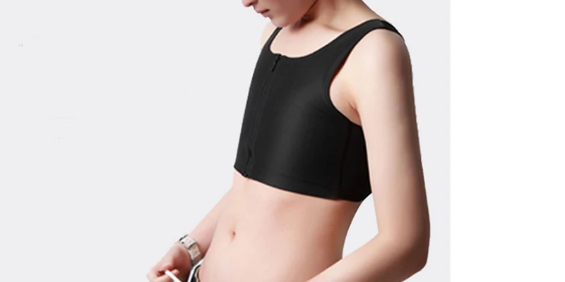 Breast Binder Vest Lesbian Trans Slim Corset Bra Undershirt Flatten Chest Shapers Casual Comfort Zipper Short Tops breast binder
