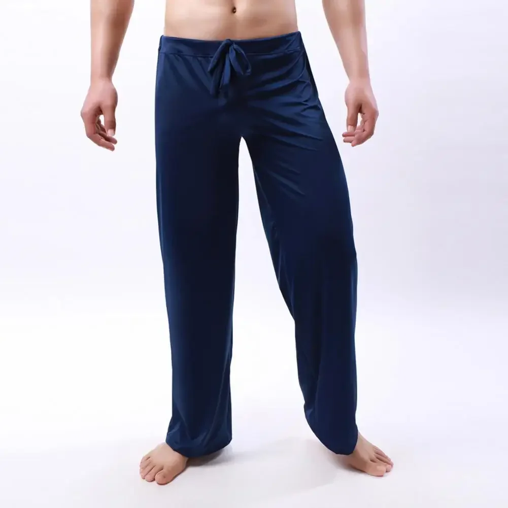 Men Yoga Pants Low Waist Drawstring Straight Loose Pajama Pants Thin Sports Comfortable Elastic Waist Men Sports Trousers pajama pants