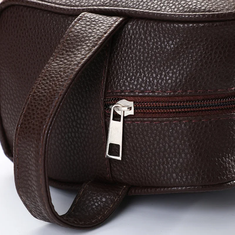 Men‘s fashion Makeup Travel Cosmetic Bag Zipper Makeup Bags Cosmetics Organizer Purse PU Leather Toiletry Handbag Neceser 6