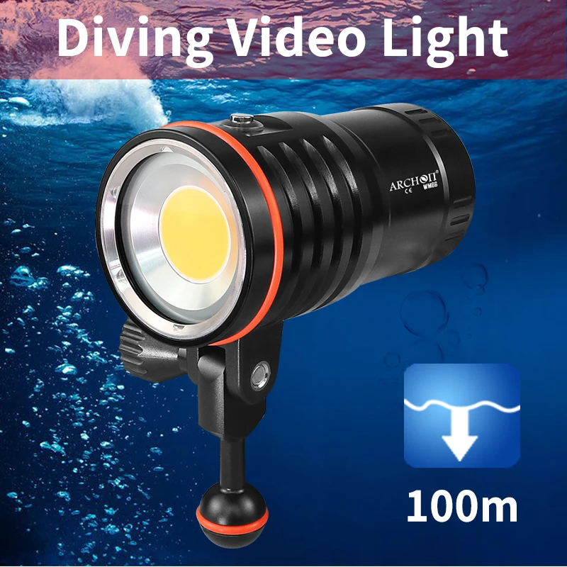 DM60 12000lm Scuba diving video light Diving robot lighting torch Underwater 100m Dive video shooting Dive photography fill lamp