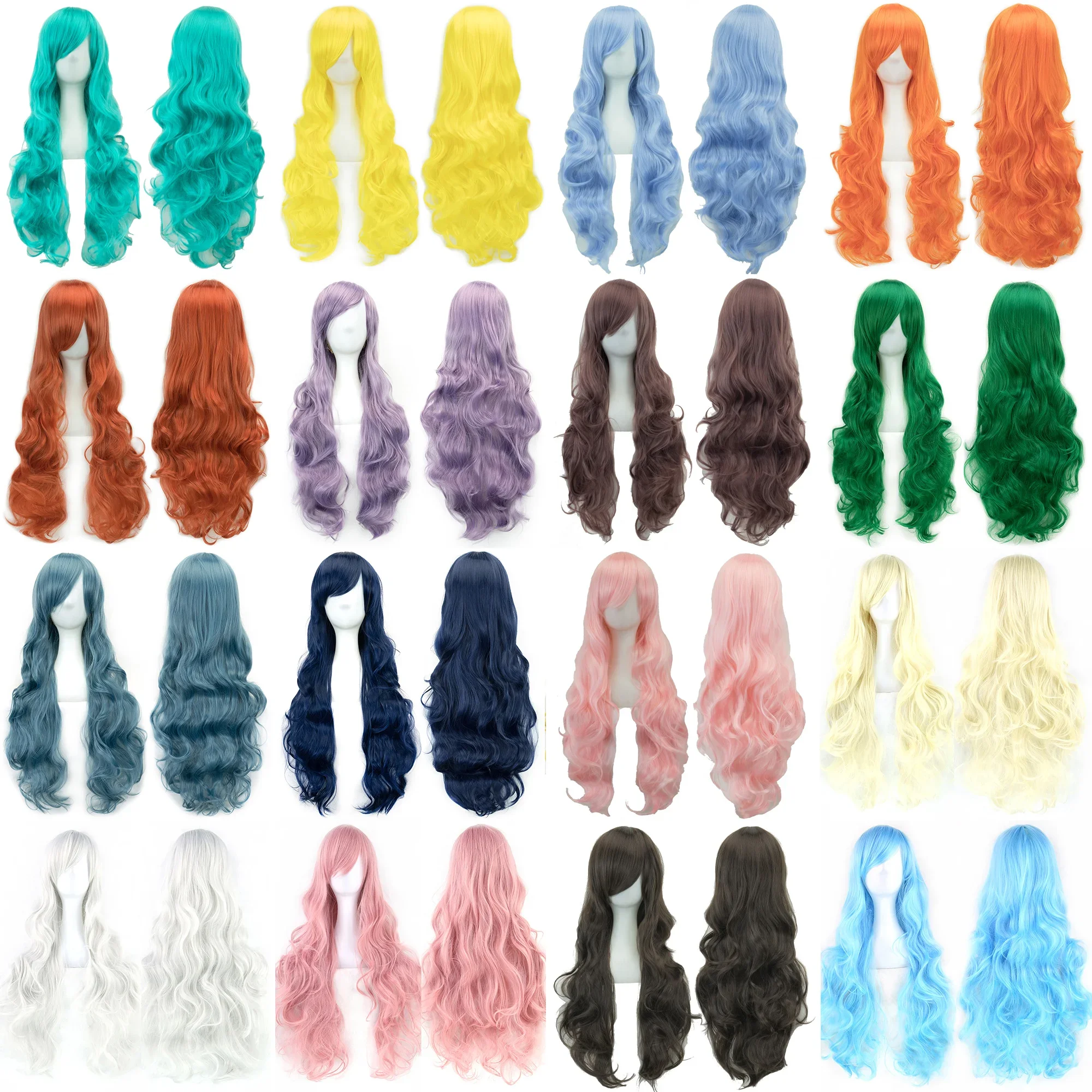 Synthetic Hair Wigs Soowee Curly Long Synthetic Hair Green Wig Hairpiece Pink Black Party Hair Cosplay Wigs for Women