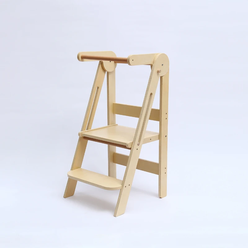 wooden Kitchen Helper Stand Montessori Kids Learning Tower