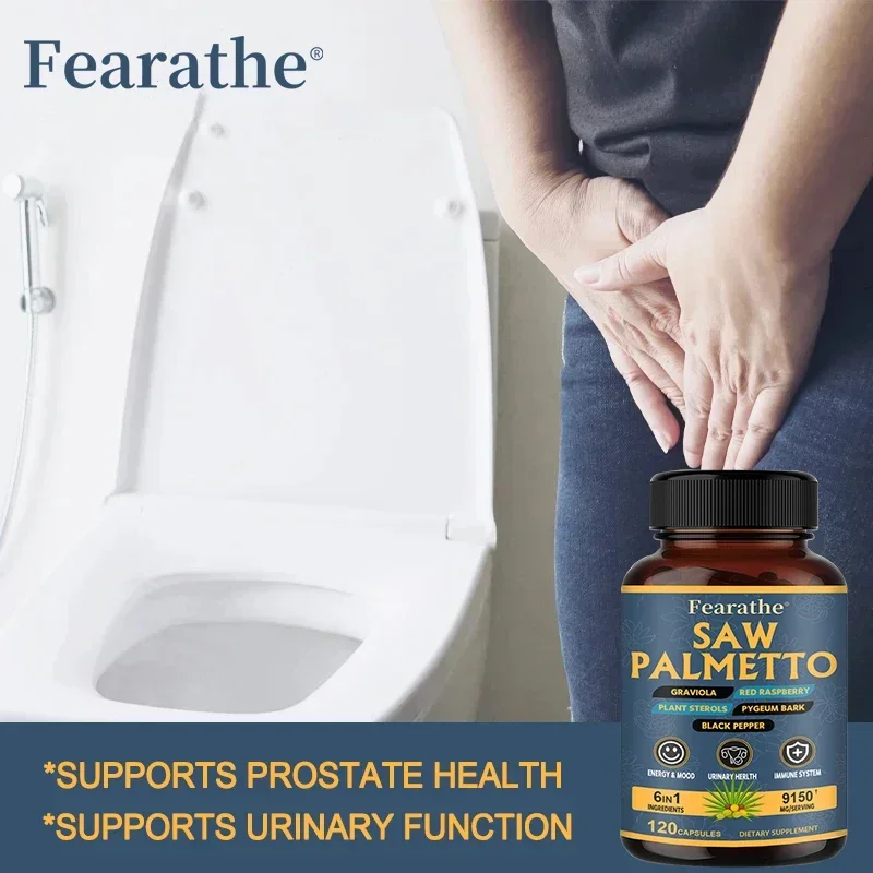 Saw Palmetto Extract 9150 Mg Men's Prostate Supplement Urinary Health DHT Blocker Healthy Hair Energy Mood Immunity