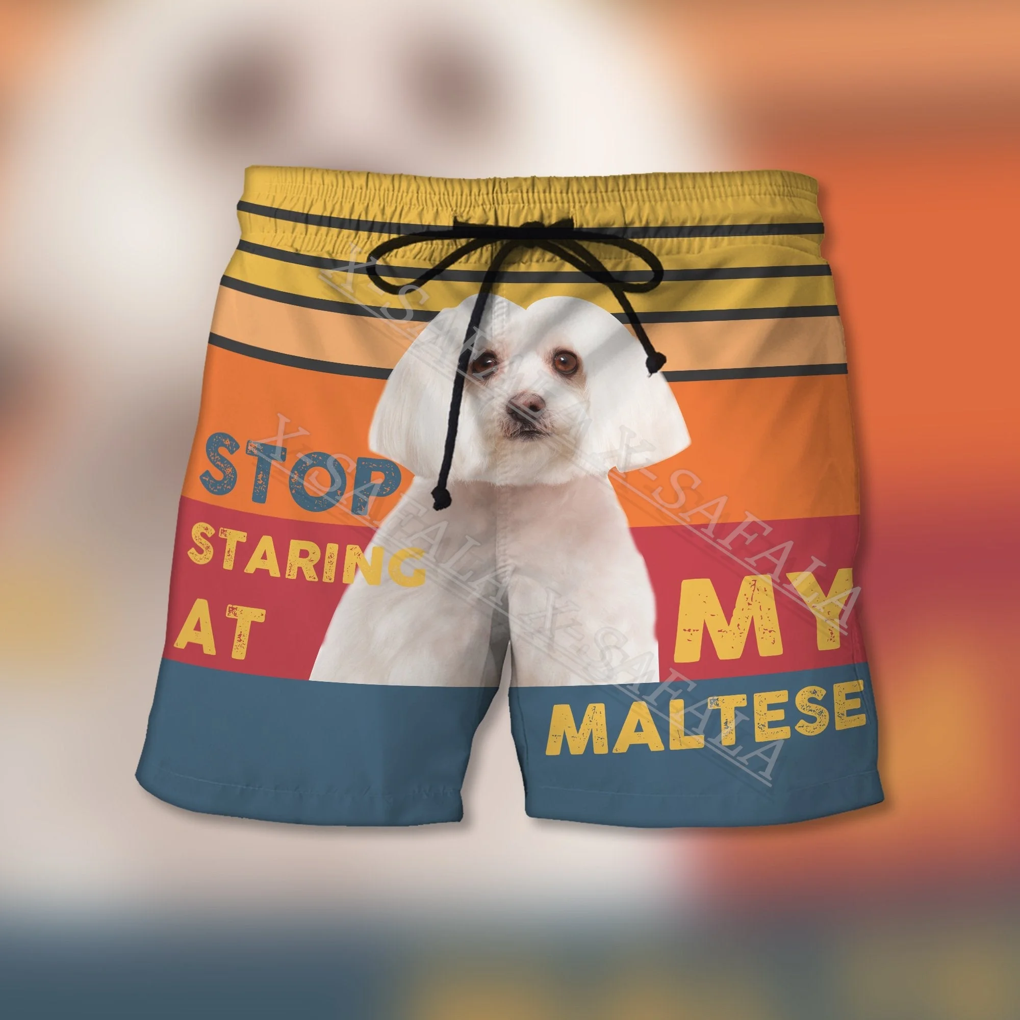 

Dog Lover Maltese Dog Breeder Animal Swimming 3D Print Shorts Summer Beach Holiday Shorts Men's Swimming Sports Half Pants-2