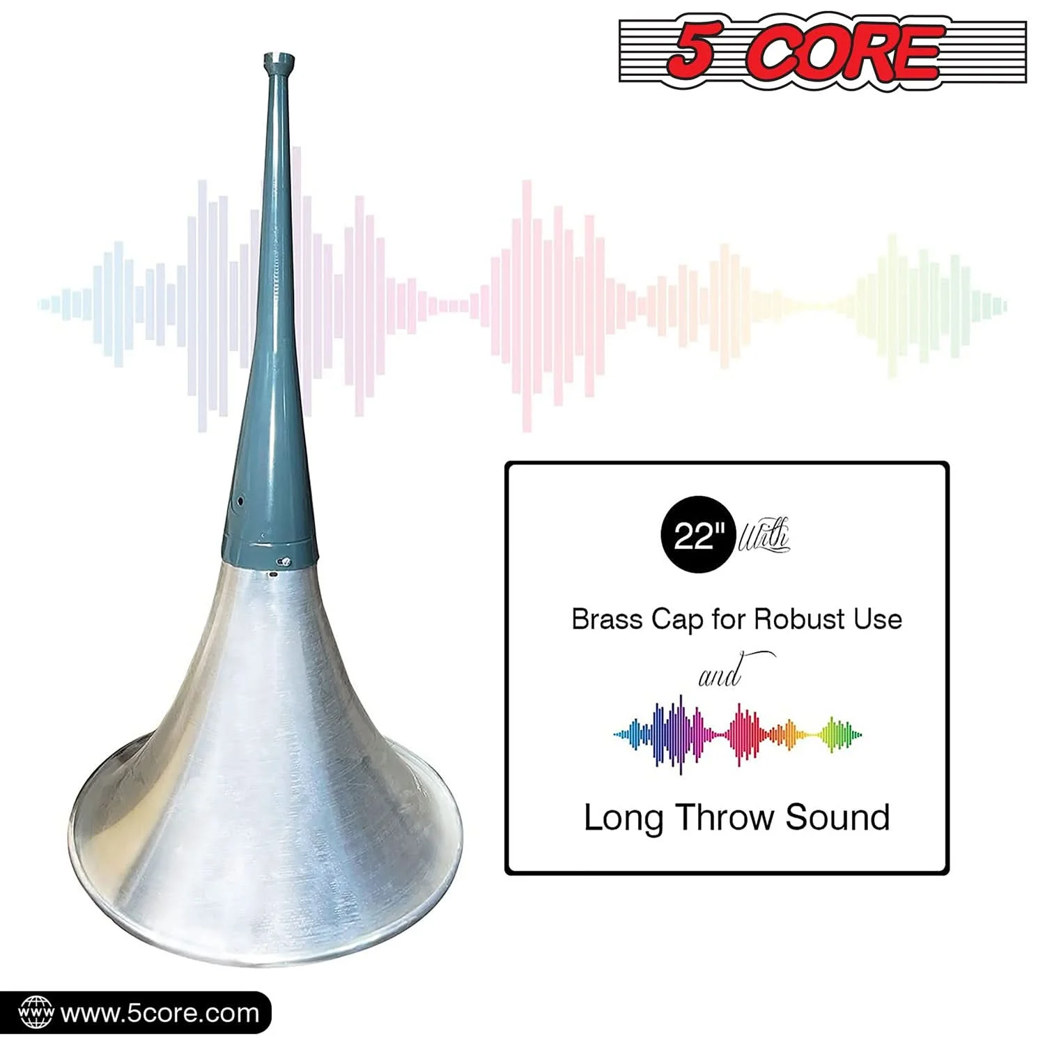 5 Core PA Speaker Trumpet Reflex Horn Throat 22" Aluminum Body Support Most Compression Driver TH 22 4