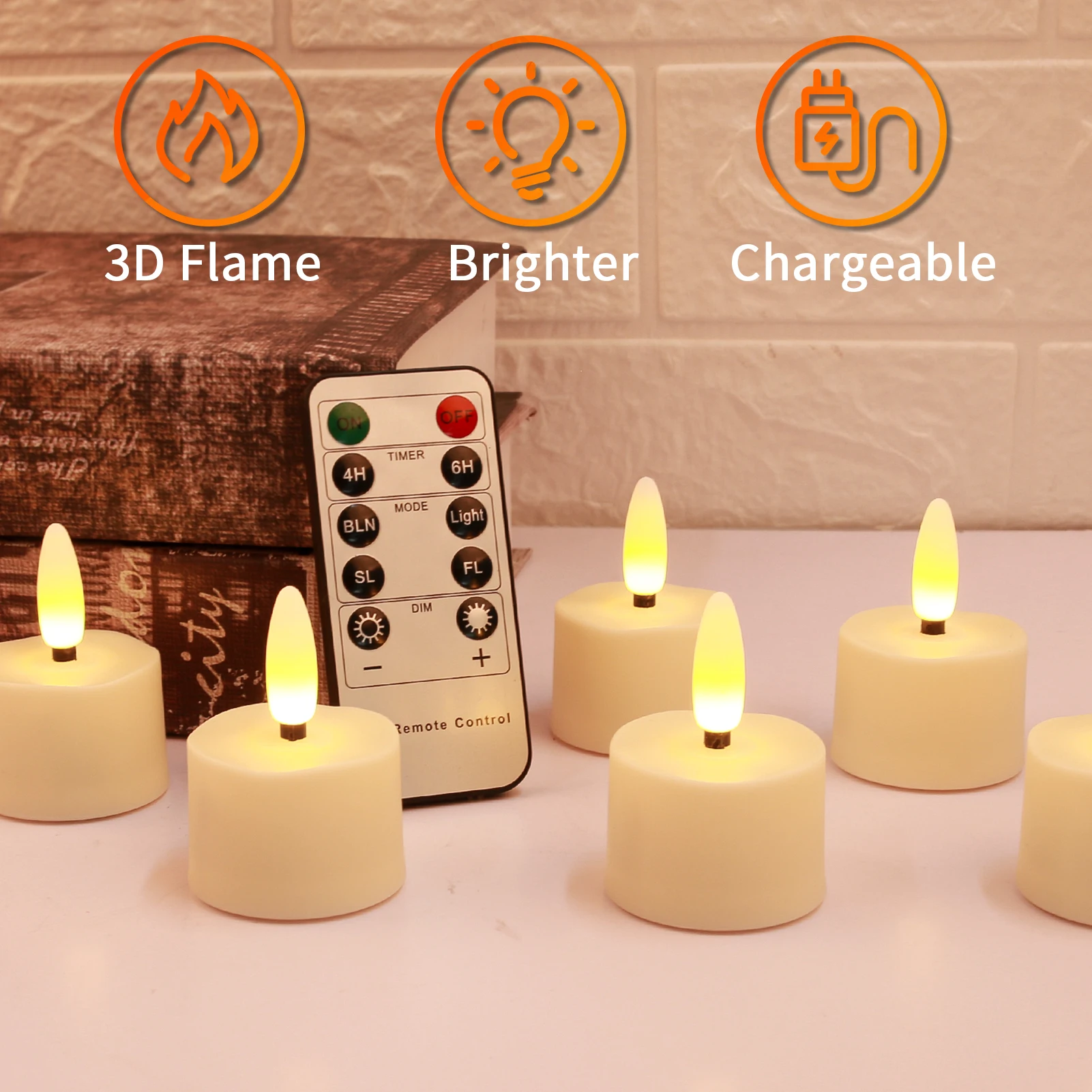 Flameless Flickering LED Candle Set with Timer and Remote Control