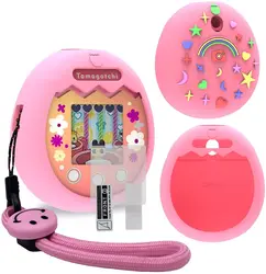 Silicone Cover Case and Screen Protector and lanyard for Tamagotchi Pix Birthday Gifts For Kids(Only Cover)