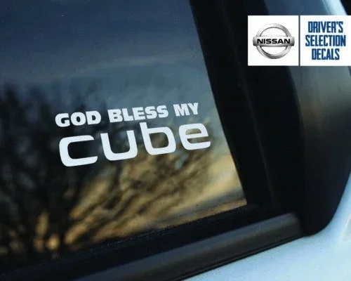 

For Car Sticker Decal God Bless my Nissan cube window sticker decals graphic Set of 2