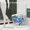 Smart Toilet One Piece Bidet Toilet for Bathrooms Modern Elongated Toilet with Warm Water Dual Auto Flush Foot Sensor Operation 5