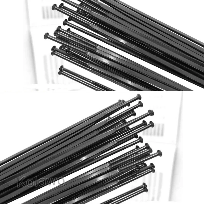 Bicycle Flat Spokes 14G With Nipples 10Pcs MTB Road Bike Straight Pull Aero Spokes Steel 261 272 276 282 292 296MM