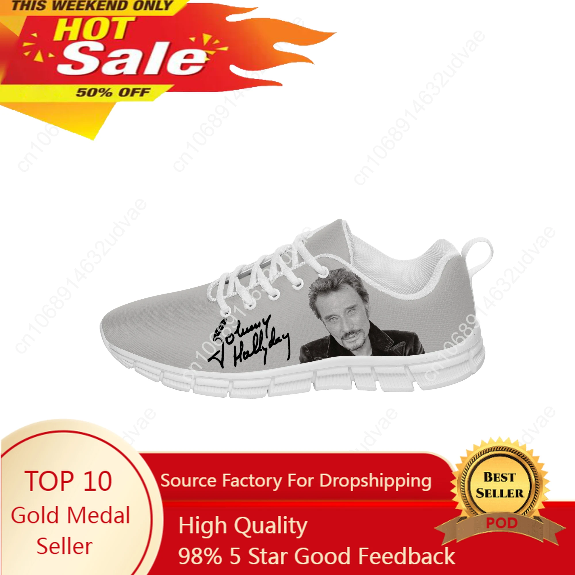 

French Johnny Hallyday High Top Sneakers Mens Womens Teenager Casual Cloth Shoes Canvas Running Shoes 3D Print Lightweight Shoe