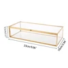 Golden Vintage Glass Lidded Box Edge Bracelet Keepsake Decorative Jewelry Display Personalized Large Clear Rectangle Box Rings 6