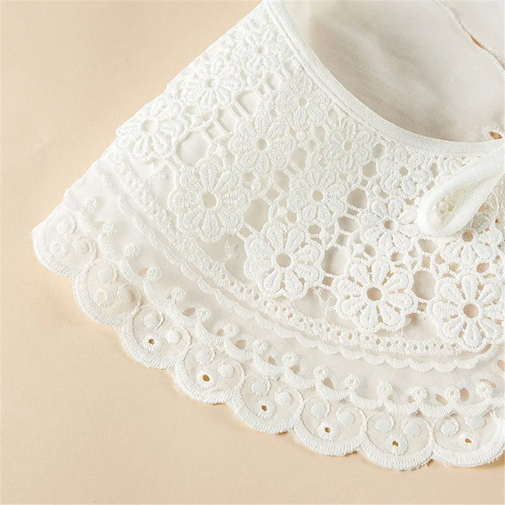Lace Lapel Blouse Top Detachable Collar Shirt False Tie Women Vintage Fake Collar Shawl Floral Lace Clothes Accessories