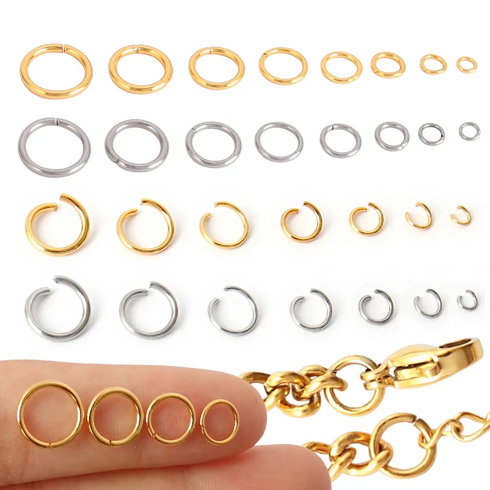 200pcs/lot Stainless Steel Open Jump Rings Connectors Golden Split Rings  For Jewelry Making Diy Necklace Findings Accessories - AliExpress
