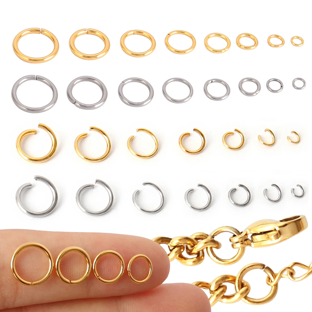 100 Gold 4mm Stainless Steel Jump Rings – Jewelry Findings, Open Connectors 11 thumbnail image