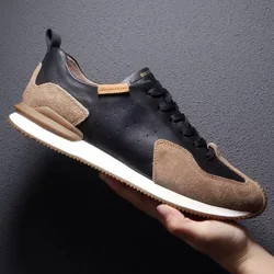 Men Fashion Leather Casual Shoes White Mens Running Sneakers Outdoor Walking Shoes New Anti-skid Wear Men's Sports Shoe