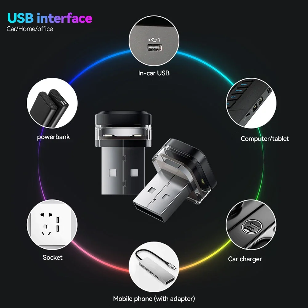 USB Car Interior LED Ambient Light 5