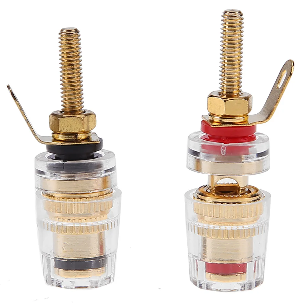 4mm Brass Speaker Amplifier Binding Posts Terminals 2pcs For Banana Plugs