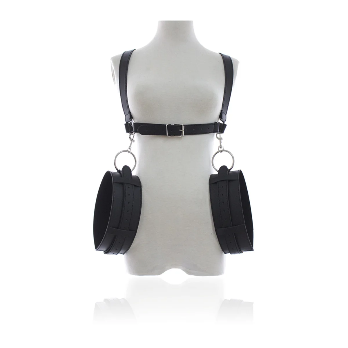KINK - ANNEAU DE CAGE À PÉNIS EN CUIR AVEC SÉPARATEUR DE BALLES