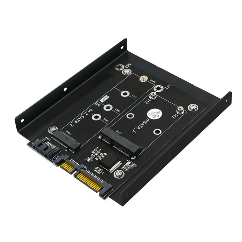 Обновленная версия 2 в 1 переходник MSATA / M.2 NGFF SSD на Dual SATA3, адаптер, карта с кронштейном для жесткого диска 3,5 дюйма