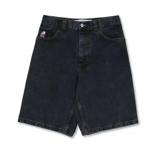 Y2K embroidered shorts for women retro hip hop cartoon streetwear blue denim fitness shorts men basketball denim shorts
